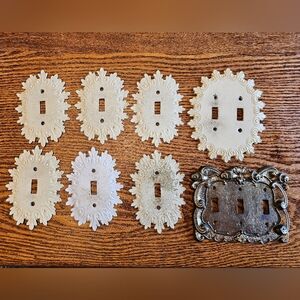 Lot Of 8 - Vintage Metal Decorative Switch Plate Covers